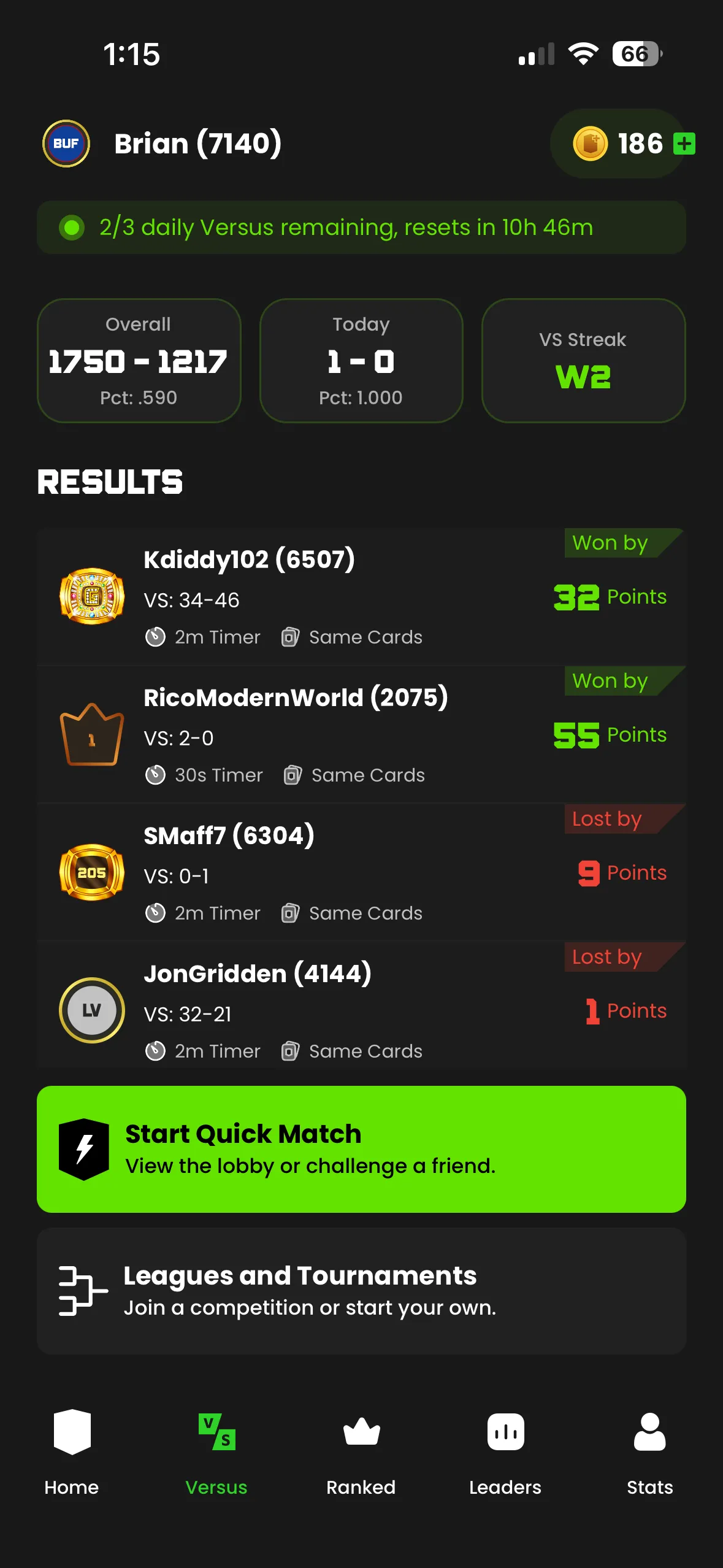 Versus screen